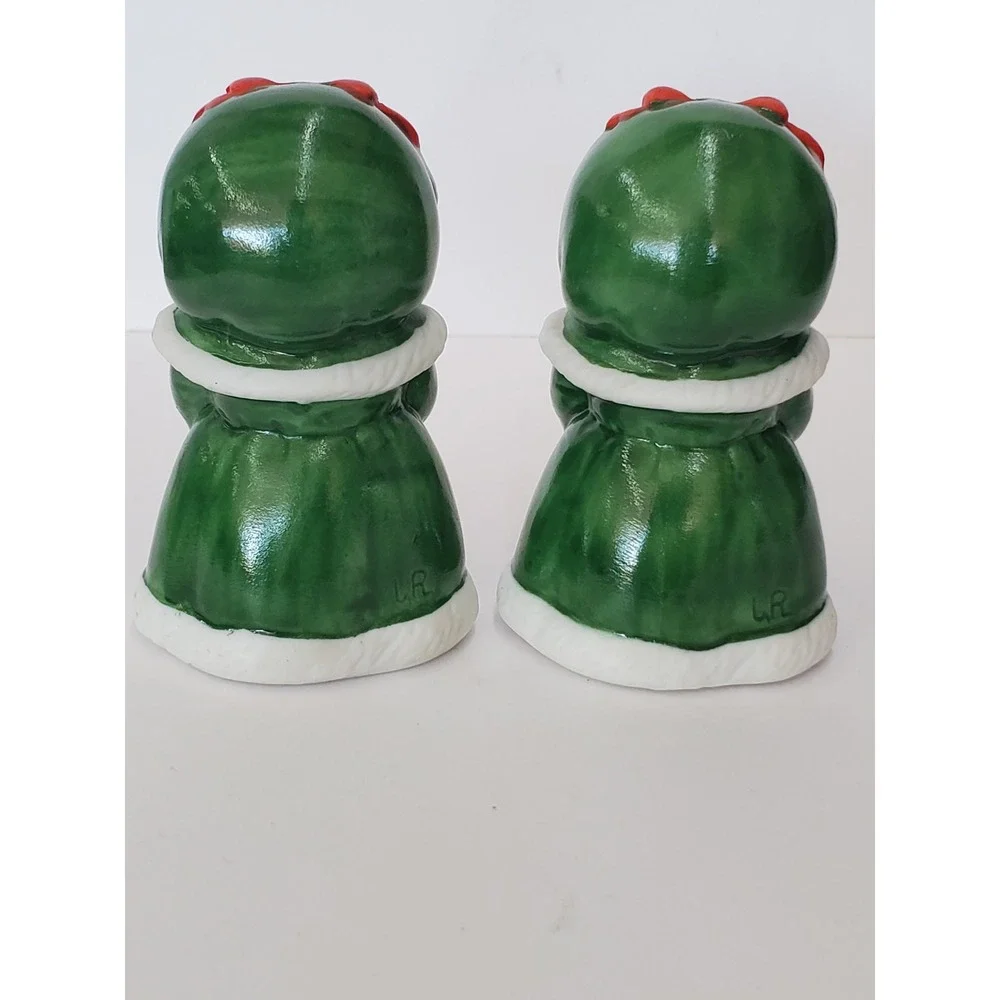 Vintage 1987 Enesco Lucy Rigg Christmas Teddy Bear Set of 2 Figurines